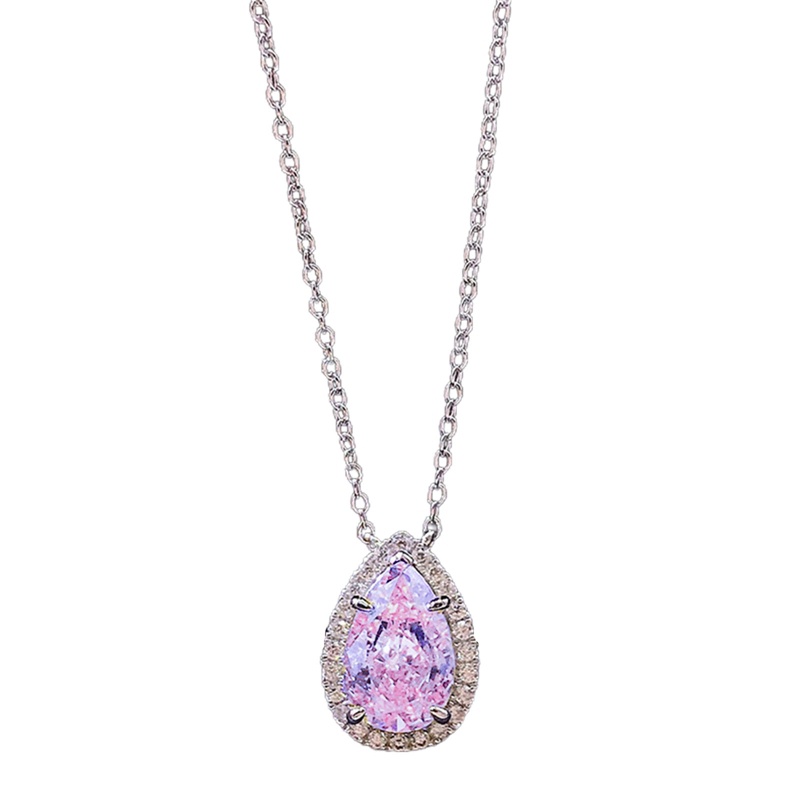 Vòng cổ Mặt Đá Zirconia Màu Vàng Hồng Sang Trọng Cho Nữ