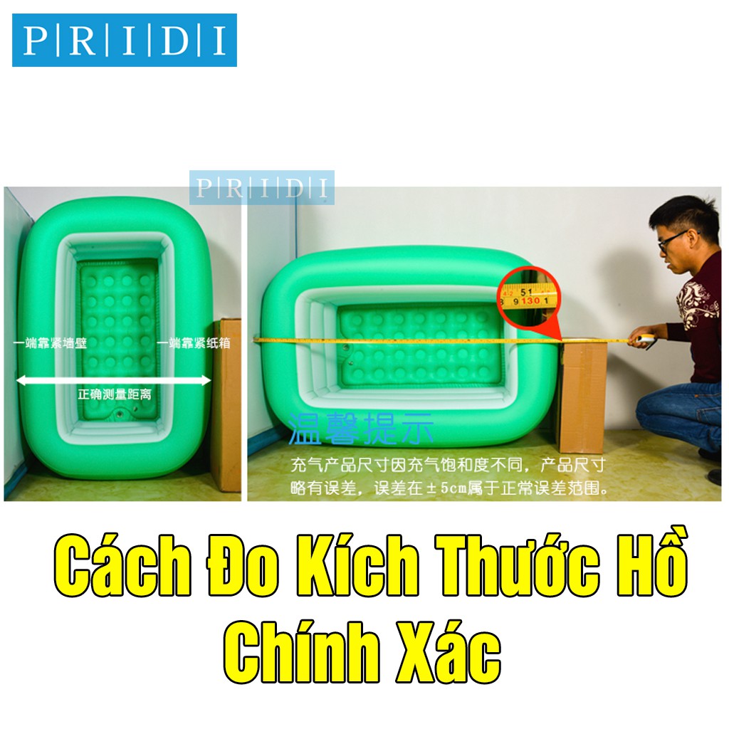 Hồ Bơi Cho Bé 3 TẦNG MÀU HỒNG 1M50 Loại Dày - Bể Bơi Thành Cao Cho Bé 3 TẦNG, Đáy Bơm Hơi Êm Ái PRIDI