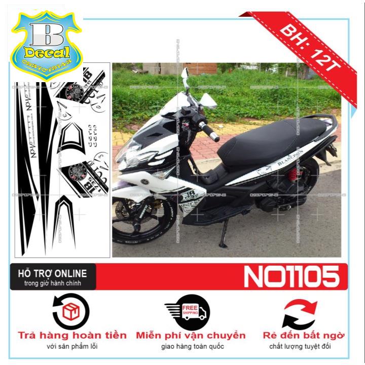 ( Quí khách vui lòng mang ra tiệm cho thợ dán ) Tem NOUVO 4 LX 1753 DÁN XE TRẮNG [Bi Decal]