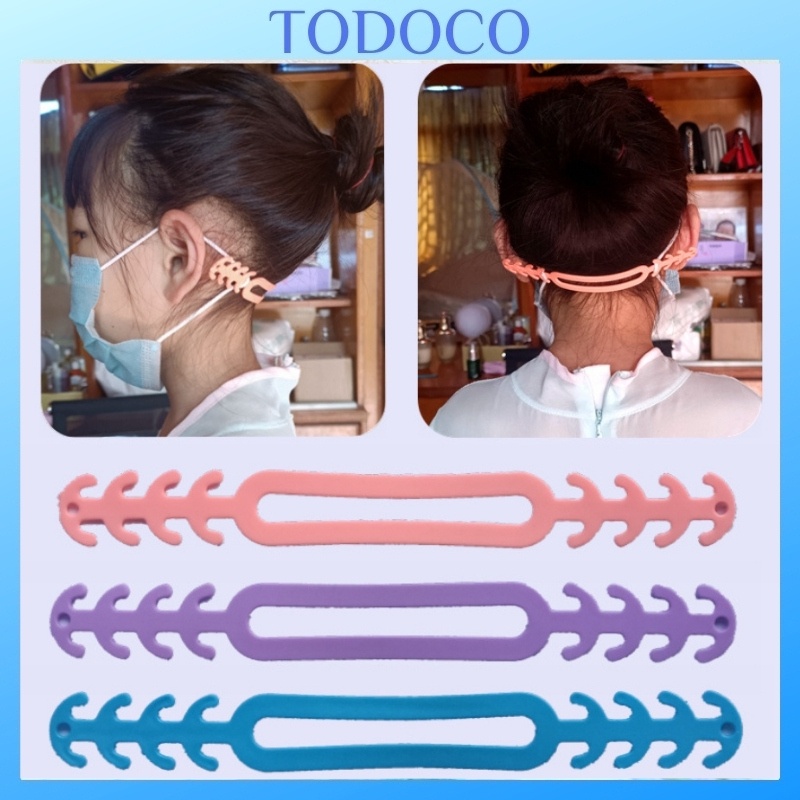 Dây đeo khẩu trang Tai giả chống đau tai, điều chỉnh kích cỡ khi đeo khẩu trang loại TỐT MỀM KO HÔI có lỗ cột tóc TODOCO