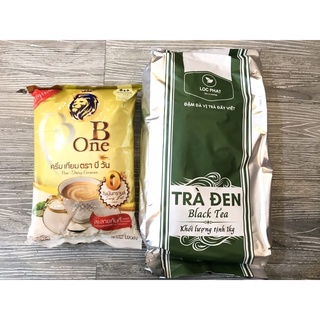 Combo nguyên liệu nấu trà sữa tặng kèm công thức VINBAR - cb gồm 1kg bột B one kèm 1kg trà đen lộc phát