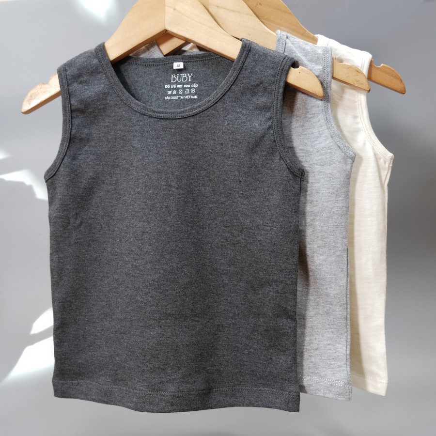 [COMBO 3C] Áo ba lỗ bé trai nhiều màu sắc, chất Cotton Cao Cấp, mặc thoáng mát mùa hẹ, GIÁ XƯỞNG, Shop BUBY