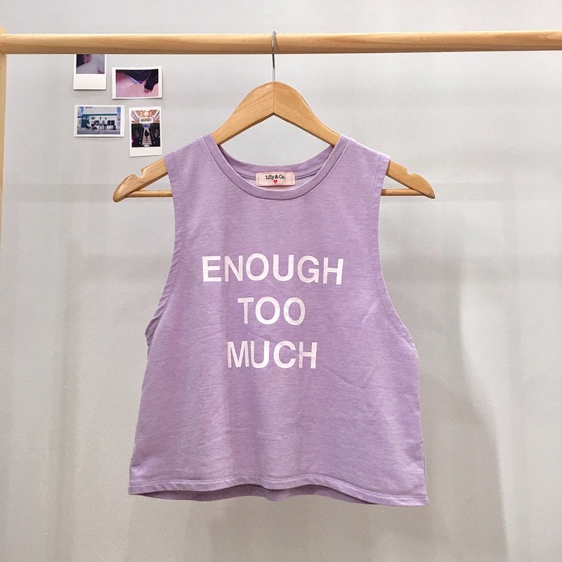 Áo crop top tím sữa phần sau có lưới trái tim vintage secondhand tanktop