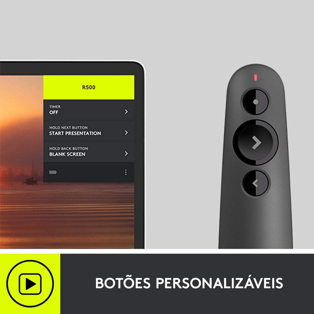 Bút trình chiếu laser Logitech R500 - Các nút bấm lập trình được