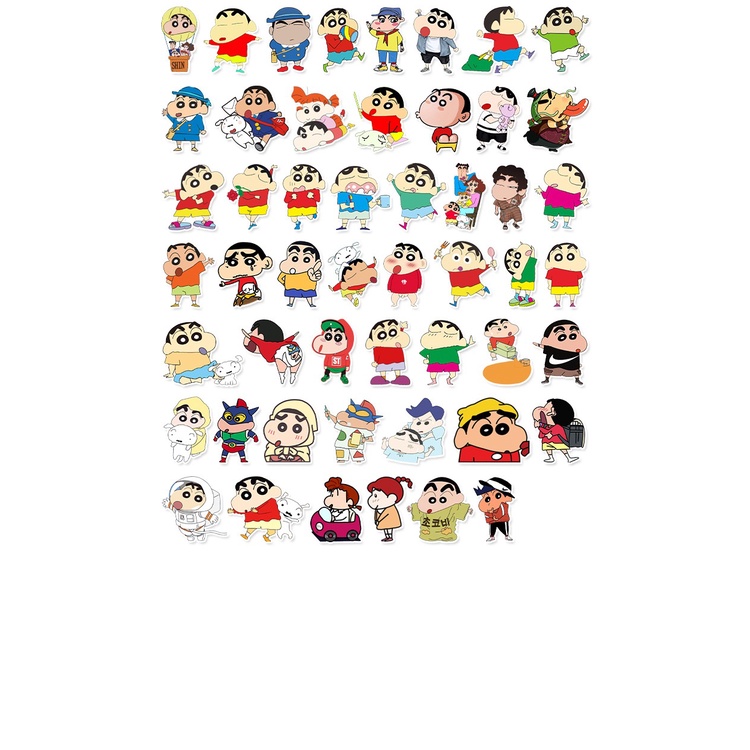 Combo 30 Sticker Chống Nước Decal Dán Điện Thoại Laptop Mũ Bảo Hiểm Vali Guitar Bình Nước [Shin Cậu Bé Bút Chì]
