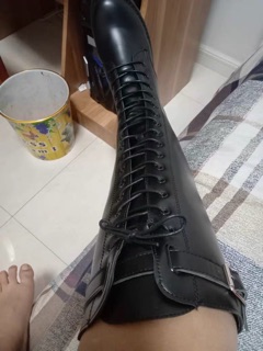 Boot dài nữ đan dây cá tính cao 4cm