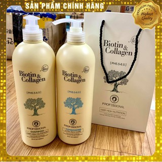 [CÓ TEM CHỐNG GIẢ] Dầu gội xả Biotin & Collagen trắng chính hãng 1000ml hương thơm quyến rũ