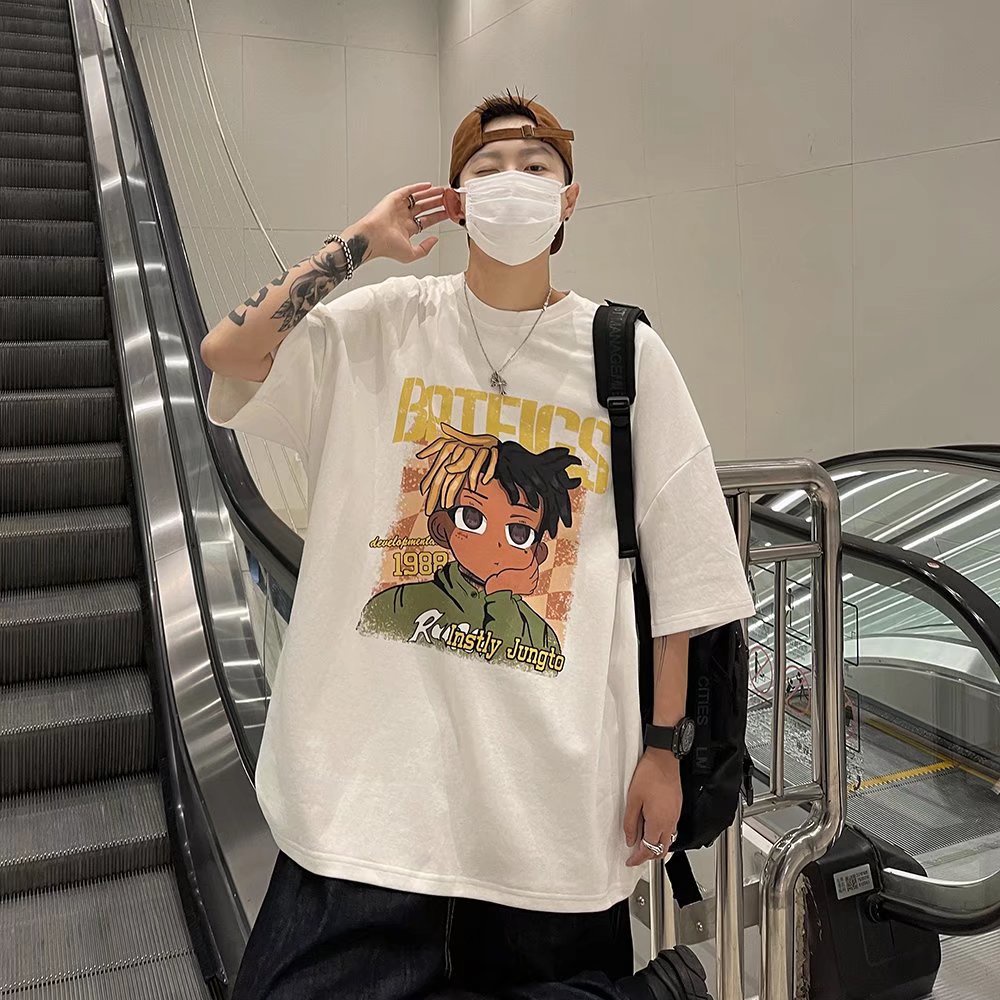 áo phông form rộng anime thời trang áo thun nam bông áo thun kiểu nữ unisex áo thun thể thao tiếng Nhật áo thun tay lỡ