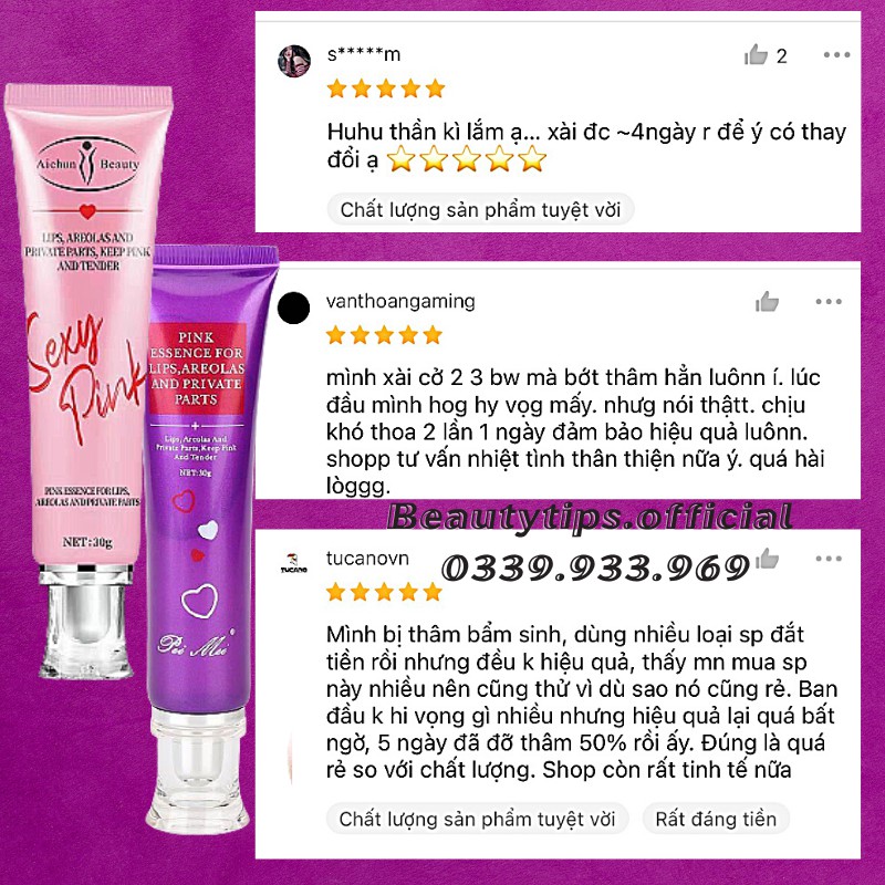 Kem Chống Thâm Môi - Làm Hồng Môi, Nhũ Hoa, Vùng Kín Sexy Pink 30g