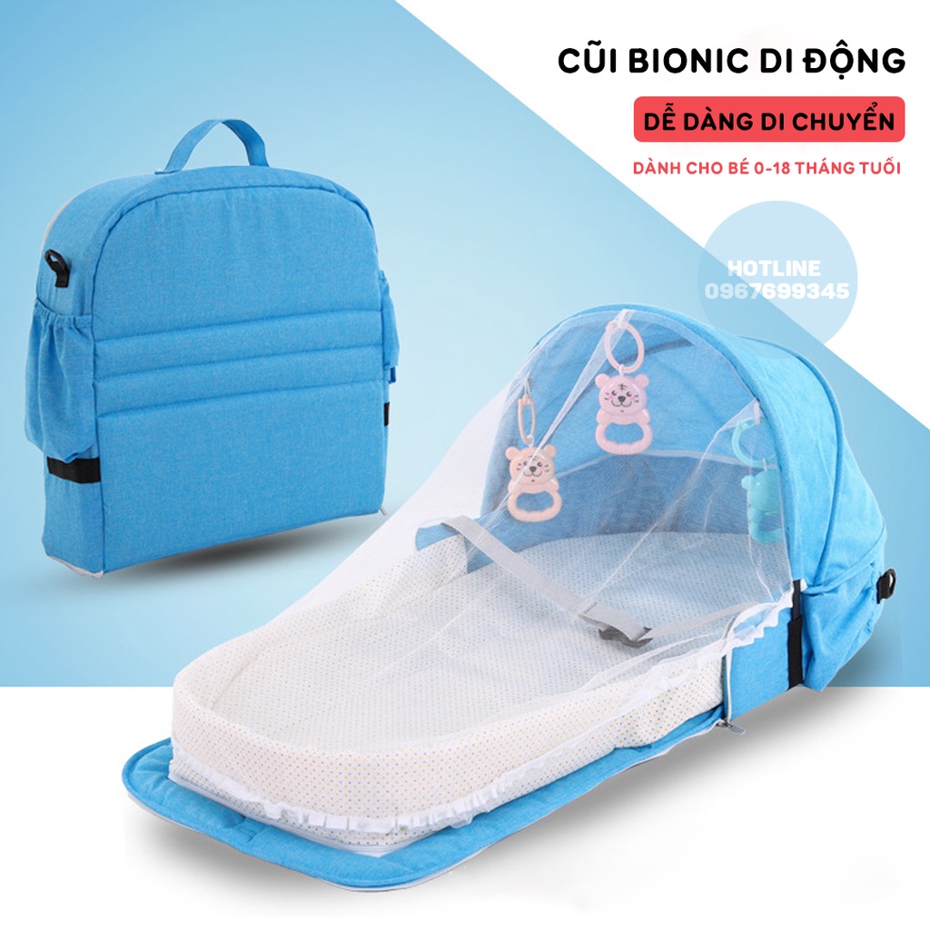 Nôi Ngủ Chung Giường Cho Bé Gấp Gọn Nhiều Màu - Giường Ngủ Di Động Tiện Lợi Cho Bé - Shop Bố Tôm