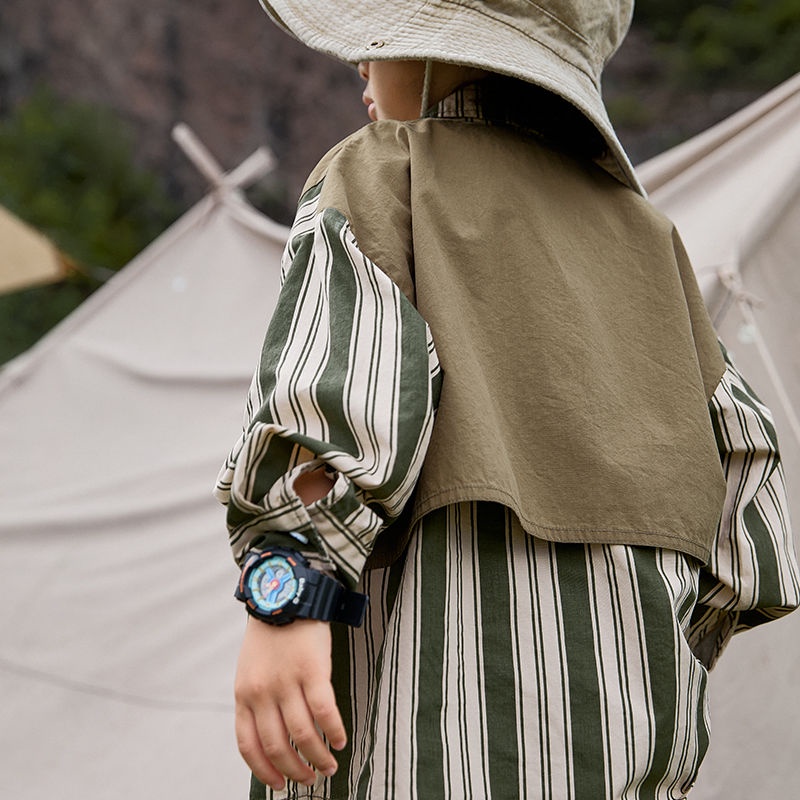 Áo Sơ Mi Dài Tay Họa Tiết Sọc Thời Trang Dành Cho Bé Trai