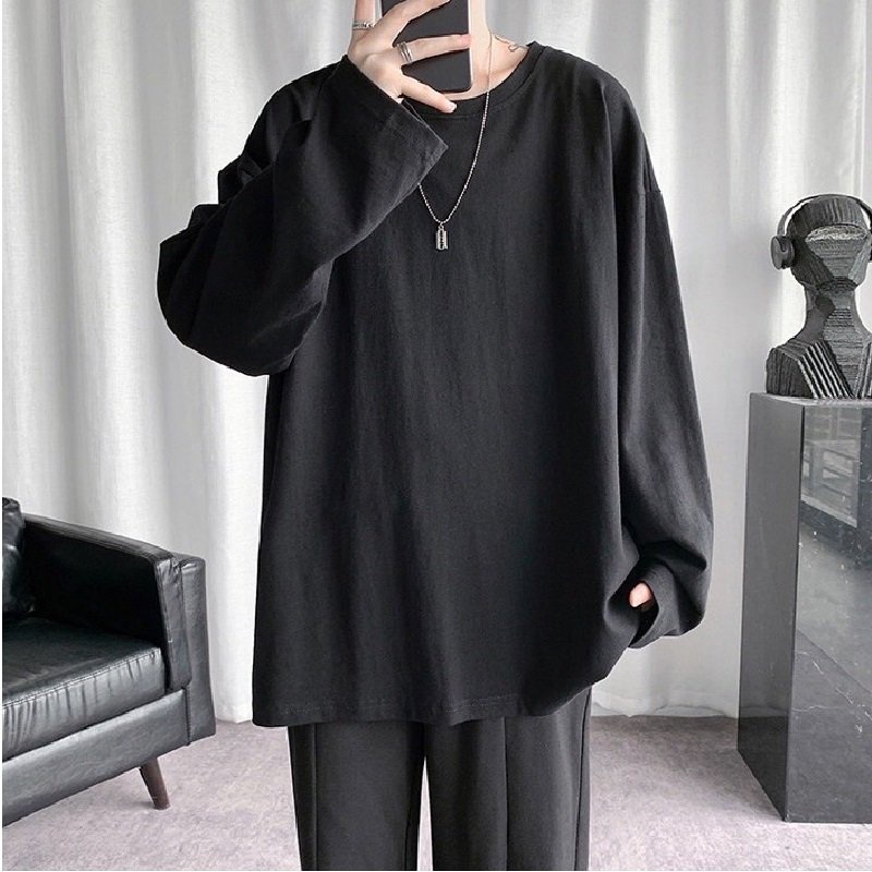 Áo thun dài tay cổ tròn nam, chất thun cotton đẹp dáng ôm nhẹ phù hợp cho nam | BigBuy360 - bigbuy360.vn