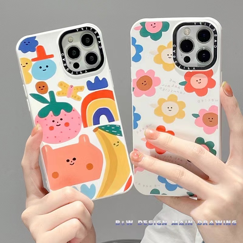 Ốp Điện Thoại Silicon Dẻo Họa Tiết Hoa &amp; Cầu Vồng Dễ Thương Cho iPhone 13 12 11 Pro MAX IX XS MAX XR i7 8 Plus