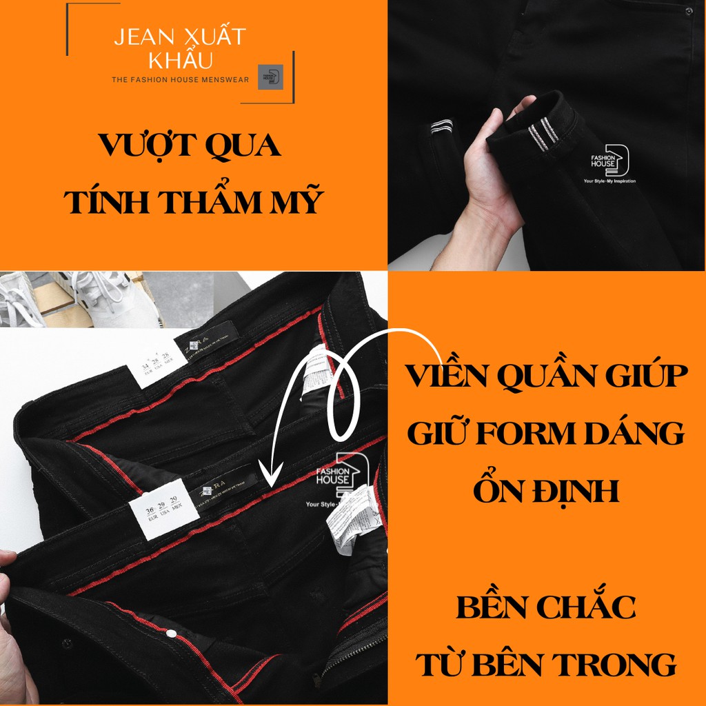 Quần jean nam đen quần bò nam đẹp quần jean nam chất bò co giãn quần jean nam cao cấp slimfit The Fashion House M019 | BigBuy360 - bigbuy360.vn