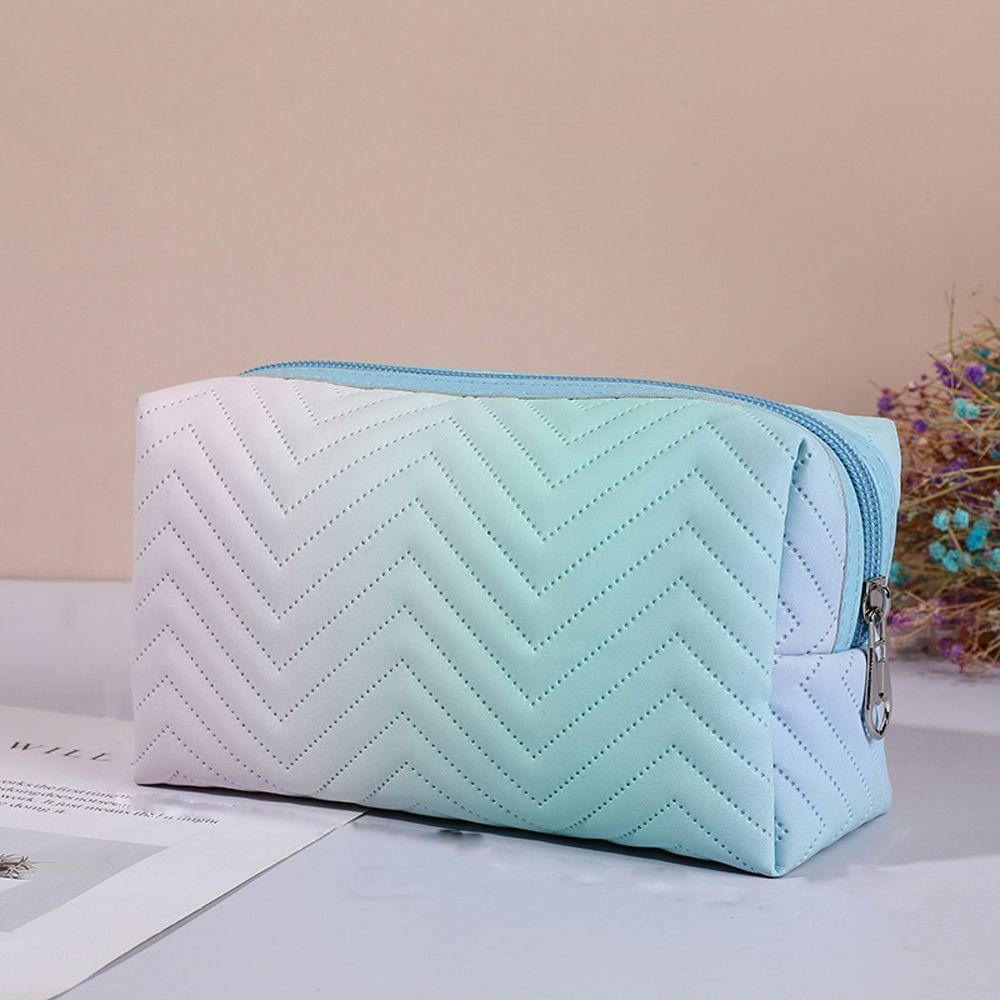 Túi Đựng Mỹ Phẩm Da PU Màu Gradient Cỡ Lớn Phong Cách Retro