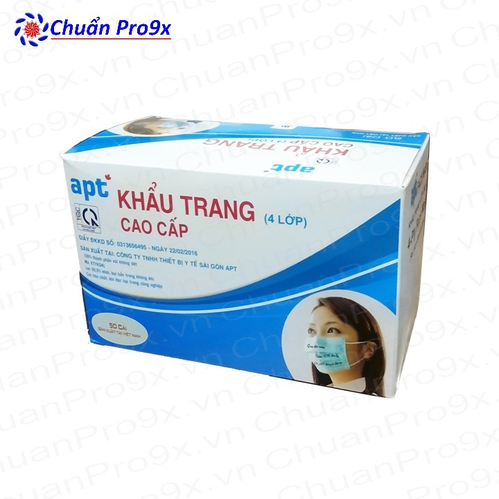 Khẩu Trang Y TẾ APT 4 lớp Hộp 50 cái  Xanh Dương
