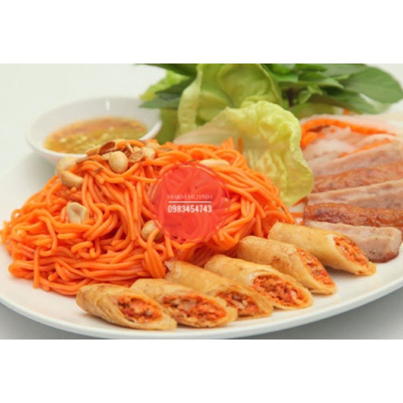 Bún gấc Cao Bằng gói 500gr màu gấc tự nhiên không phẩm màu, ăn kiêng eatclean