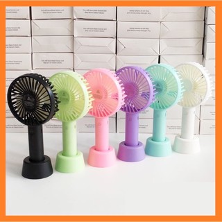 Quạt mini cầm tay tích điện 3 chế độ gió có đế chân để bàn