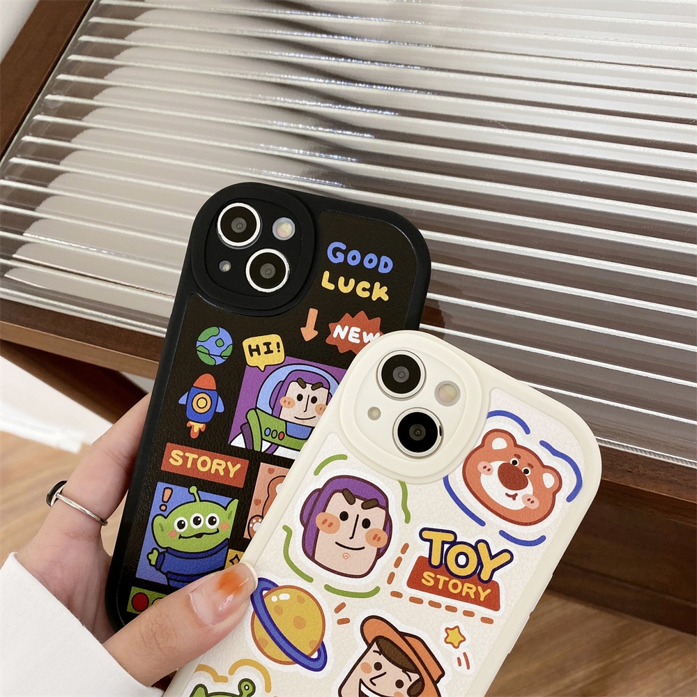 Ốp Điện Thoại TPU Mềm Phối Da Mặt Nhám In Hoạt Hình Toy Story Cho Iphone 11 7Plus 13 12 11 Pro Max X XS 12 13 XR