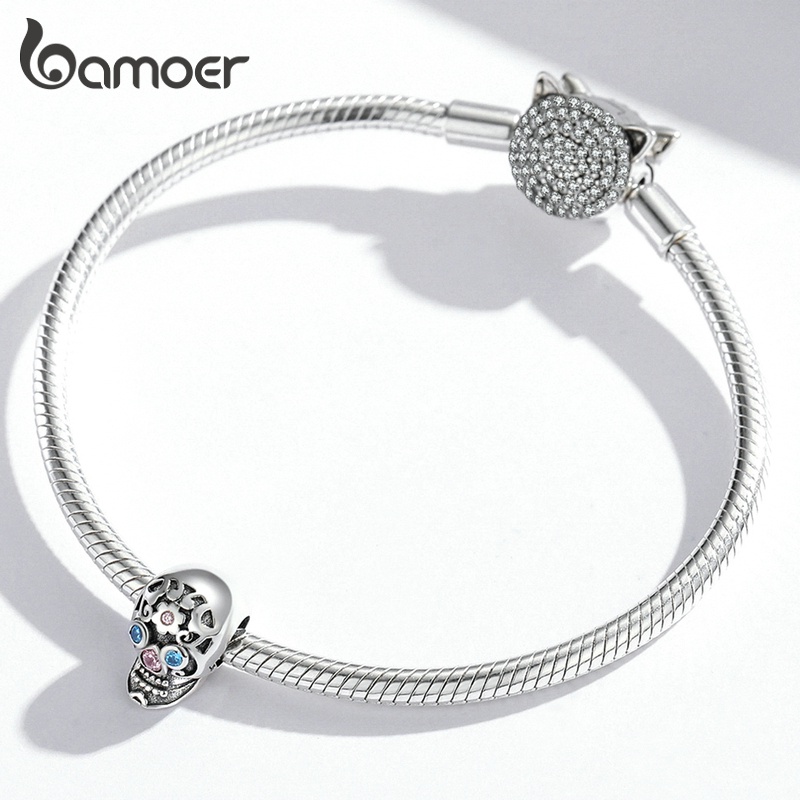 Hạt trang sức Bamoer BSC522 bằng bạc sterling 925 thiết kế 4 kiểu phong cách Halloween dùng làm đồ trang sức thủ công