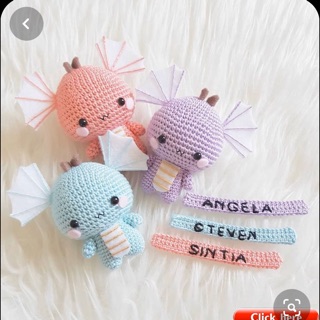 Móc khoá rồng bằng len handmade