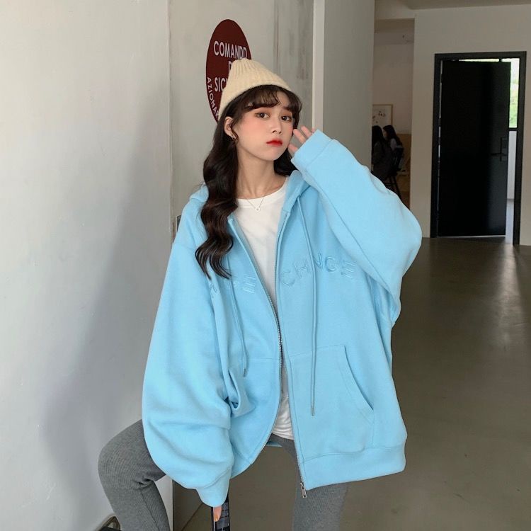 【Yuki】Áo khoác kéo khóa có mũ nhiều màu siêu yêu | BigBuy360 - bigbuy360.vn