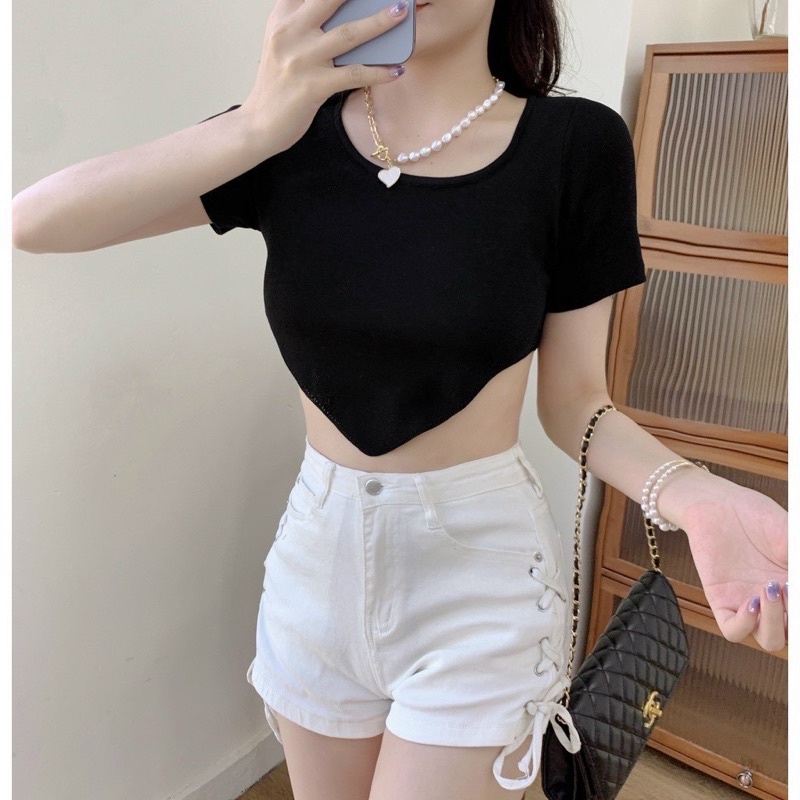 Áo thun croptop, Áo croptop sát nách nữ chất thun gân thoáng mát ☘️☘️☘️☘️NY HP alohashop91