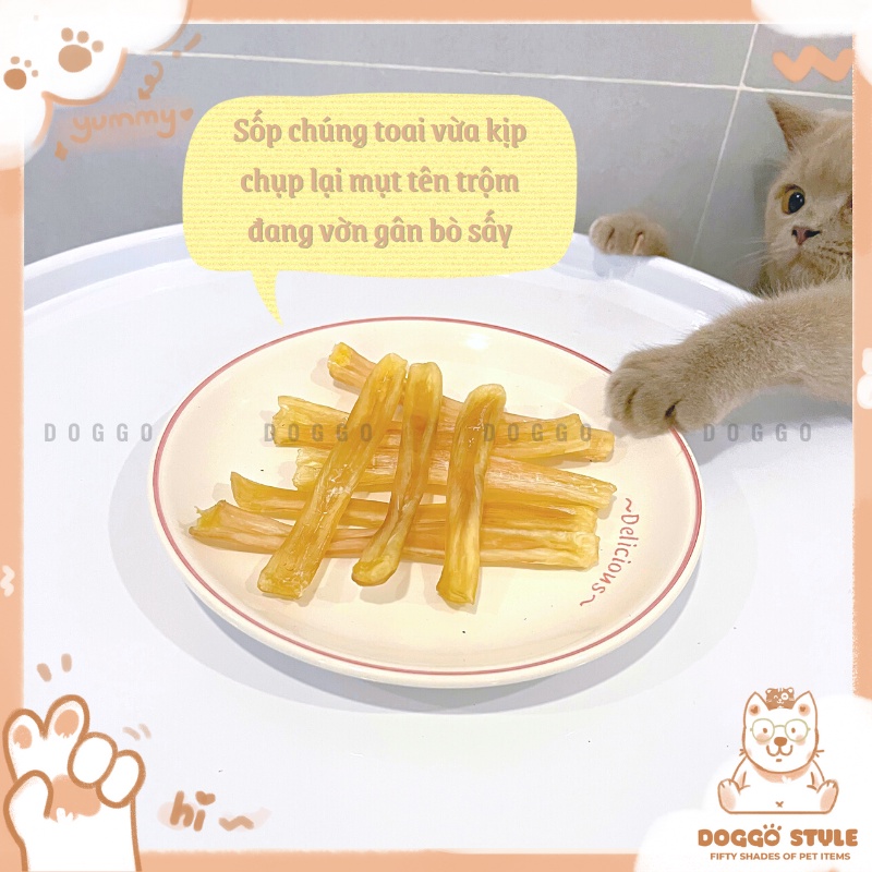 Treat Bánh Thưởng Cho Chó Gân Bò Sấy Khô DOGGOSTYLE Homemade Không Chất Bảo Quản 100G Thức Ăn Cho Chó Thú Cưng