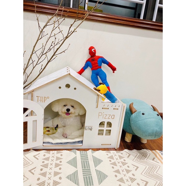 Size M NHÀ CHO THÚ CƯNG gỗ plywood cao cấp chống nước, chống ẩm mốc