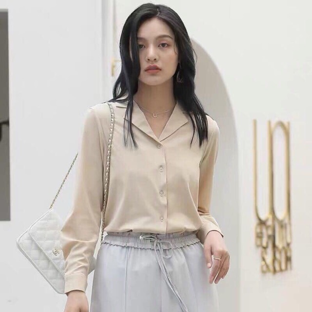 [SALE XẢ] ÁO SƠ MI CỔ V VOAN KHÔNG NHĂN