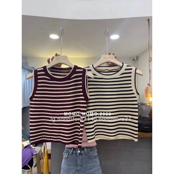 Áo ba lỗ mongtoghi kẻ ngang Nana21 Nanastore21