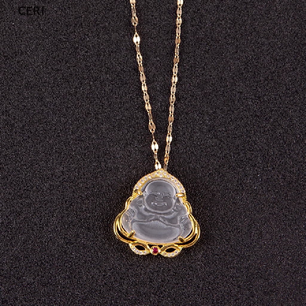 Vòng cổ Mặt Phật Bằng Thép Titan Đính Đá Zircon