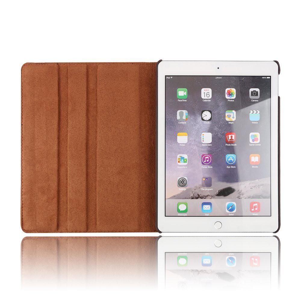 Bao da ốp lưng iPad Air 2 iPad 6 (nâu) xoay 360 độ