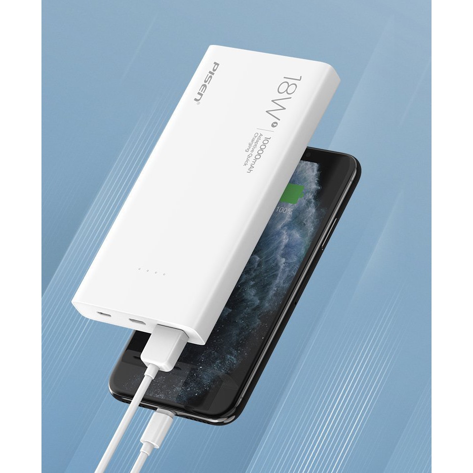 Sạc dự phòng Pisen QUICK Power Sno 10000mAh, 18W (TSD286) Hàng chính hãng