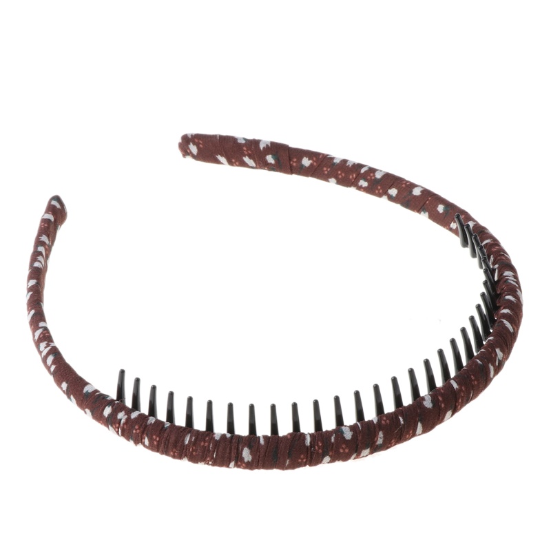 Băng Đô Cài Tóc Bản Rộng Họa Tiết Hoa Màu Trơn Đơn Giản Kèm Lược Cài Tóc