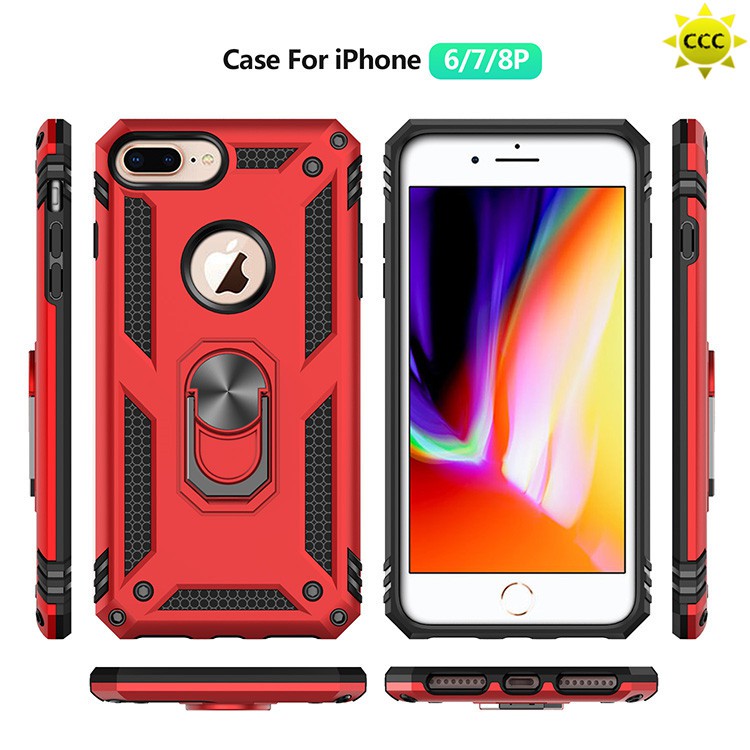 Ốp Điện Thoại Silicon Chống Sốc Kèm Móc Xỏ Ngón Nam Châm Cho iphone 8 plus / iphone 7 plus / iphone 6 plus / iphone 5 / iphone se iphone 7