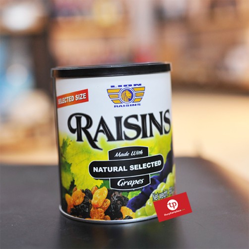 01 Hộp 395gr Nho khô Lion Raisins Mỹ - (Date: 12 tháng)