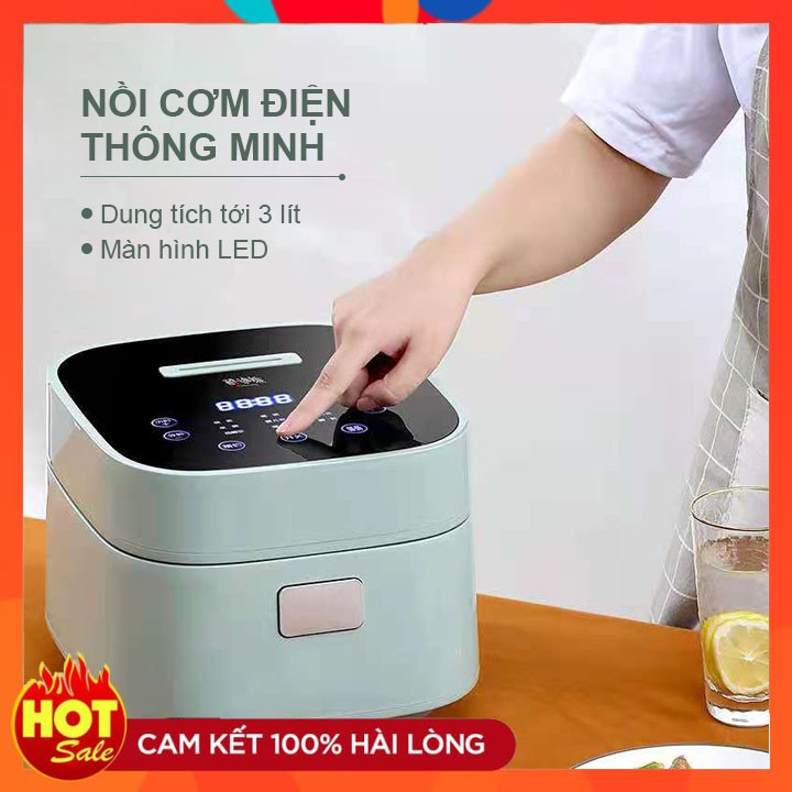 Nồi Cơm Điện Mini Đa Năng Dung Tích 2.6 Lít Phù Hợp Với Gia Đình Nhỏ, Hàng Nội Địa Cao Cấp (Nấu Cháo, Chưng, Luộc)