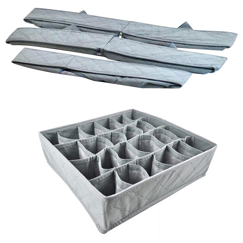 Bộ 3 hộp lưu trữ đồ lót bằng chất liệu than tre
