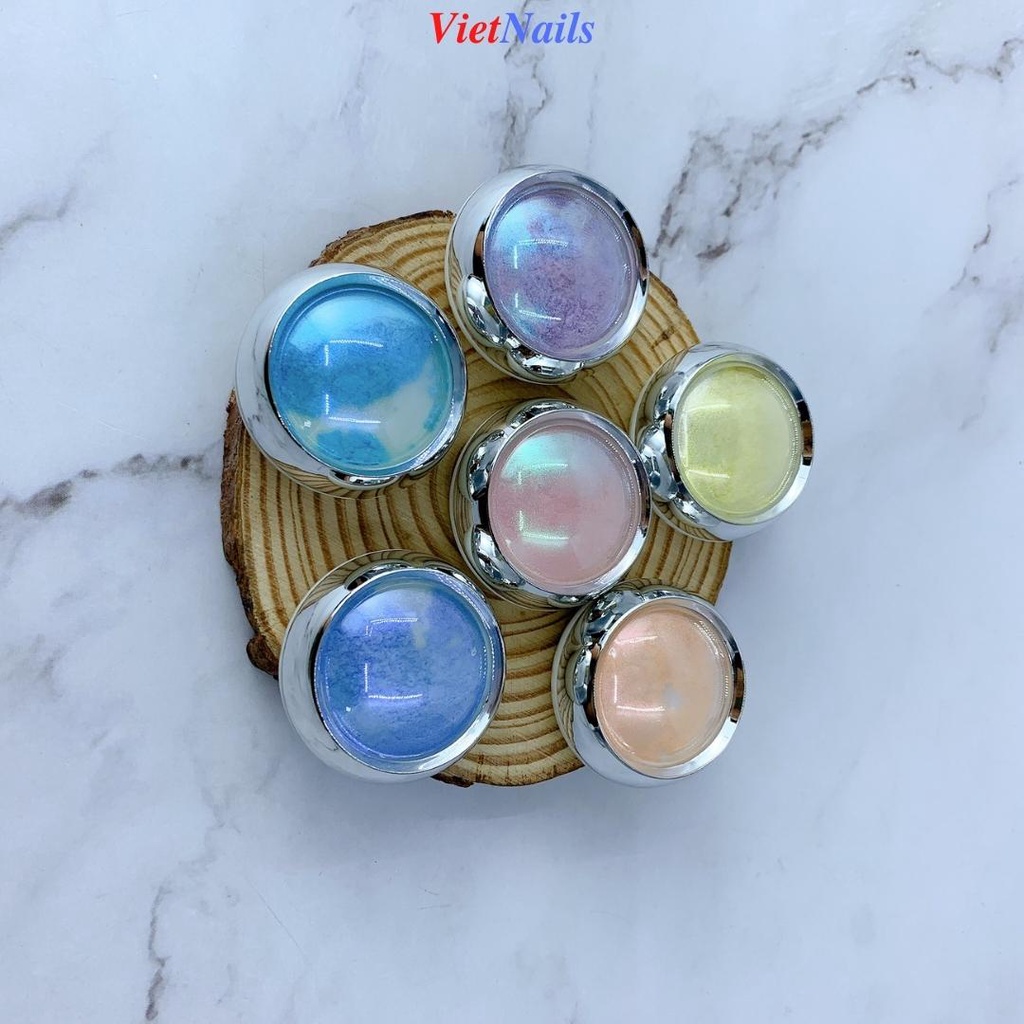 Set 6 Hũ Tráng Gương Ánh Nhũ Trang Trí Nail