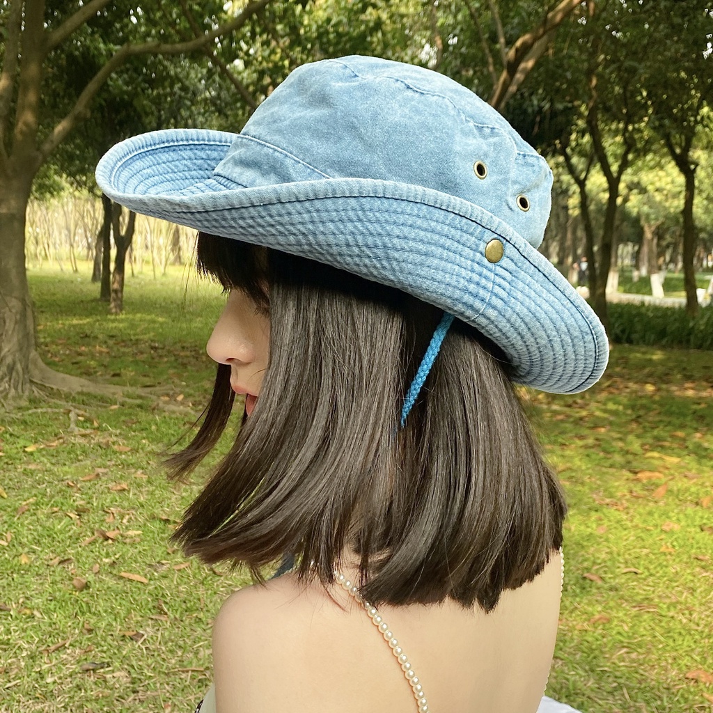 Nón Tai Bèo Vành Rộng Phong Cách Cao Bồi Thời Trang Xuân Hè Dễ Phối Đồ Cho Nữ