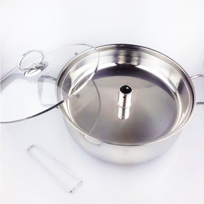 Nồi hấp inox đế kép dày đặc 304 canh chống dính đáy vảy cá lẩu bếp từ xông hơi thông dụng