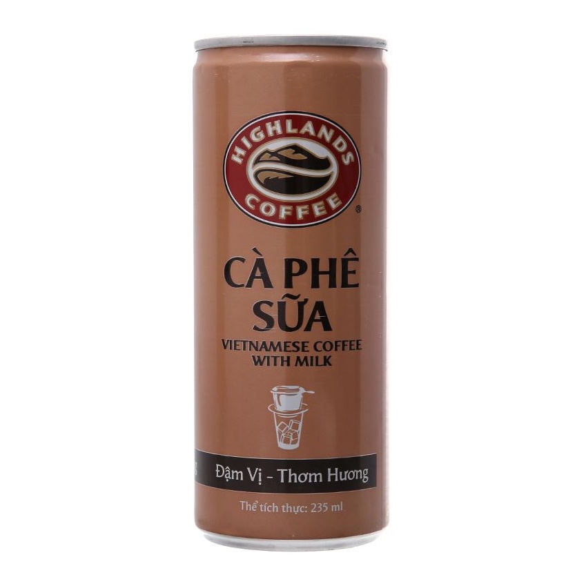 Lốc 6 lon cà phê sữa Highlands 235ml
