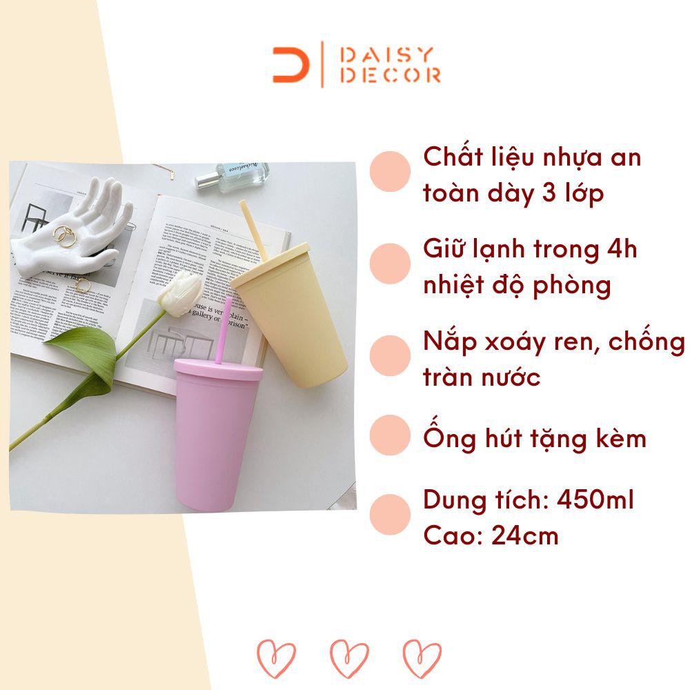 Bình nước có ống hút bình đựng nước cầm tay nhiều màu macaron phong cách học sinh sinh viên dễ thương