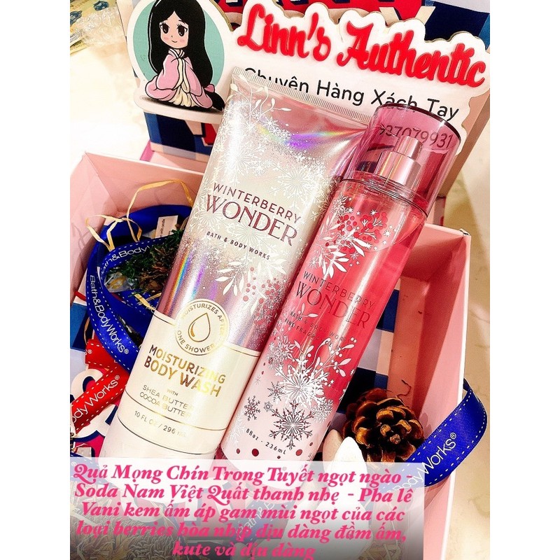 Auth _FULL SIZE | WINTER BERRY WONDER |BODY MIST XỊT THƠM -BODY LOTION DƯỠNG THỂ BBW USA