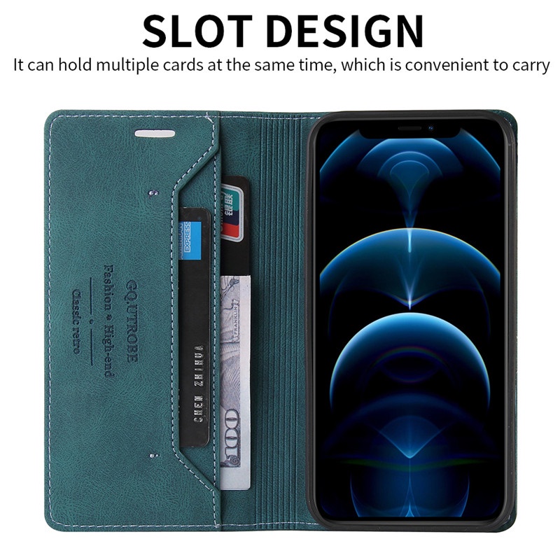 Bao Da Điện Thoại Nắp Lật Từ Tính Mềm Mại Chống Trộm Cho iphone 14 13 pro iphone 15 pro max