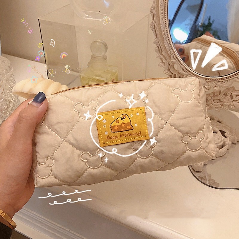 Túi Đựng Bút Cỡ Lớn Thêu Họa Tiết Dễ Thương Cho Học Sinh