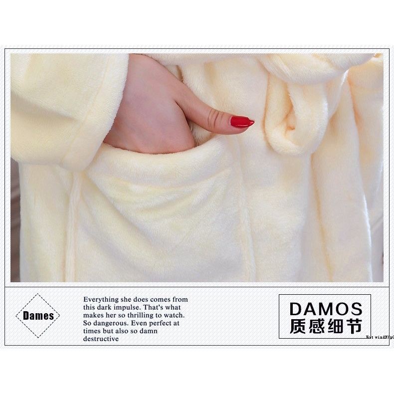 Áo Choàng Tắm Tay Dài Chất Nỉ Dày Dặn Thời Trang Thu Đông Cho Nữ | BigBuy360 - bigbuy360.vn