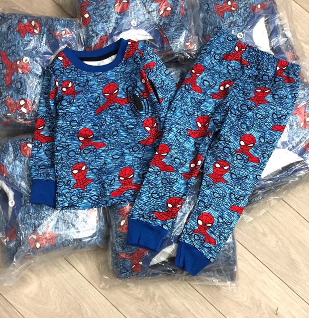 Bộ cotton dài Spiderman 2-7Y (có ảnh thật)