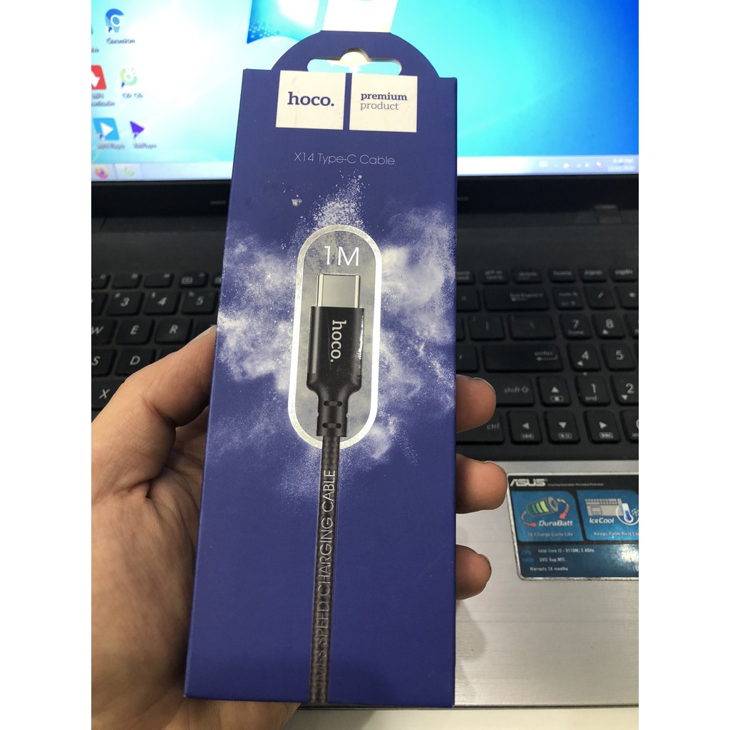 [Dây cáp sạc] Cáp Sạc Iphone Samsung ✓ Dây Dù Hoco X14 dài 2m ✓ Hỗ trợ sạc nhanh cao cấp ✓Bảo Hành 12 Tháng